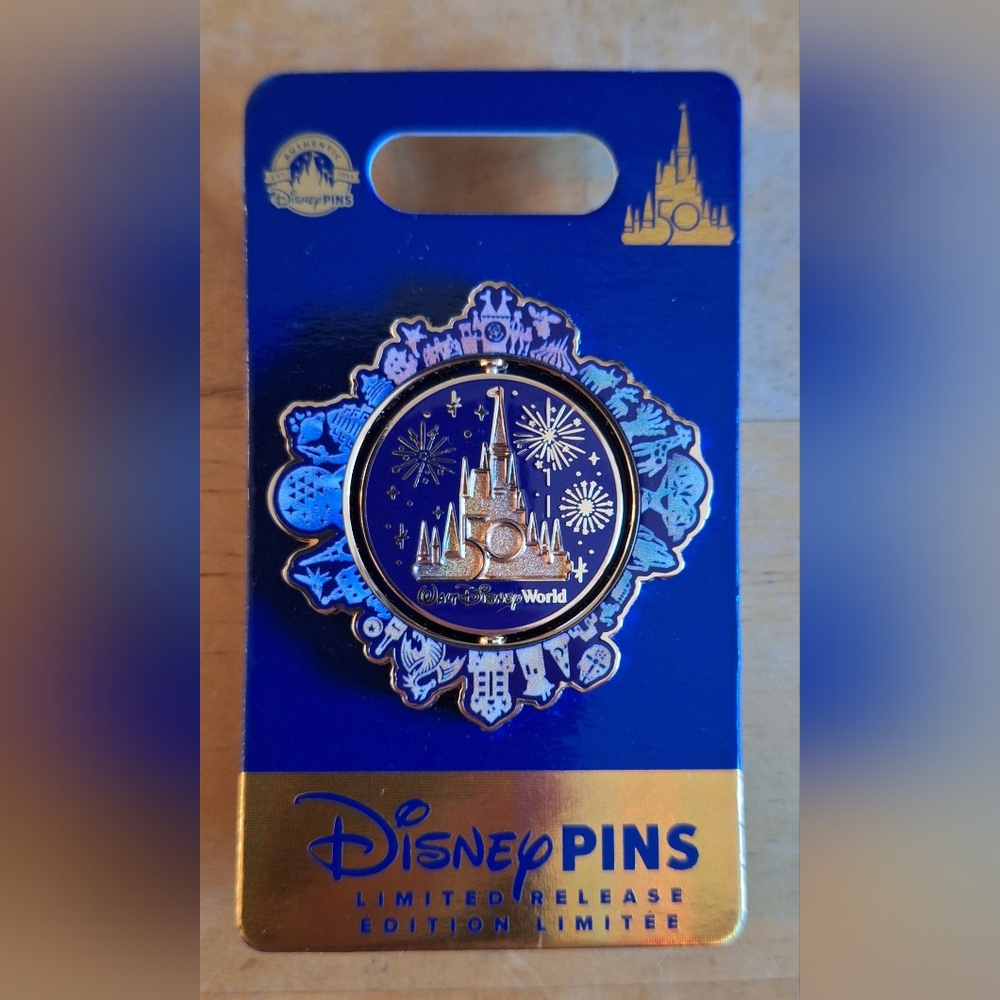 Disney 50th Anniversary Mickey Mouse Rotating Pin NWT 400953767850 - Picture 2 of 3